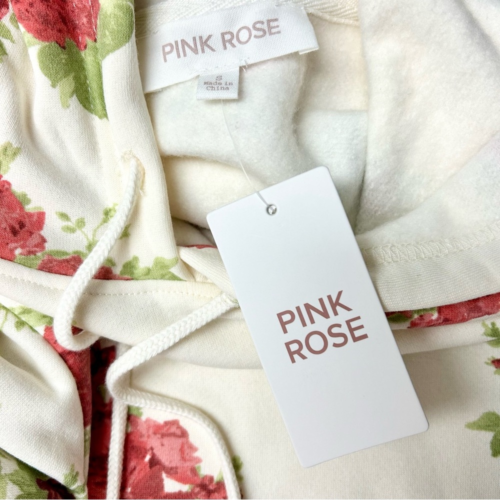PINK ROSE 🌺 Floral Mini Hoodie - Size S - Picture 5 of 5